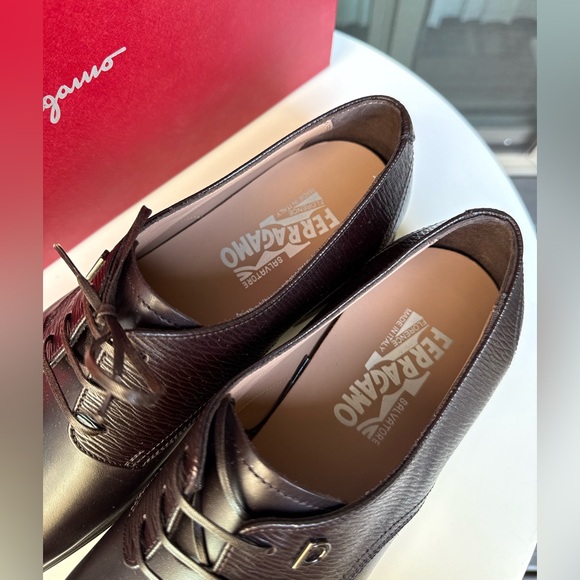 $750 FERRAGAMO Men’s Spencer Lace-Up Leather Loafers Shoes - Picture 5 of 11